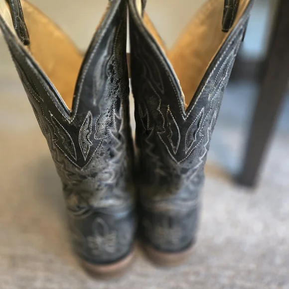 Corral Black Embroidered Cowboy Boots Size 11EE - Picture 4 of 5